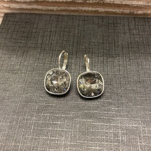 Dark grey/silver leverback earrings